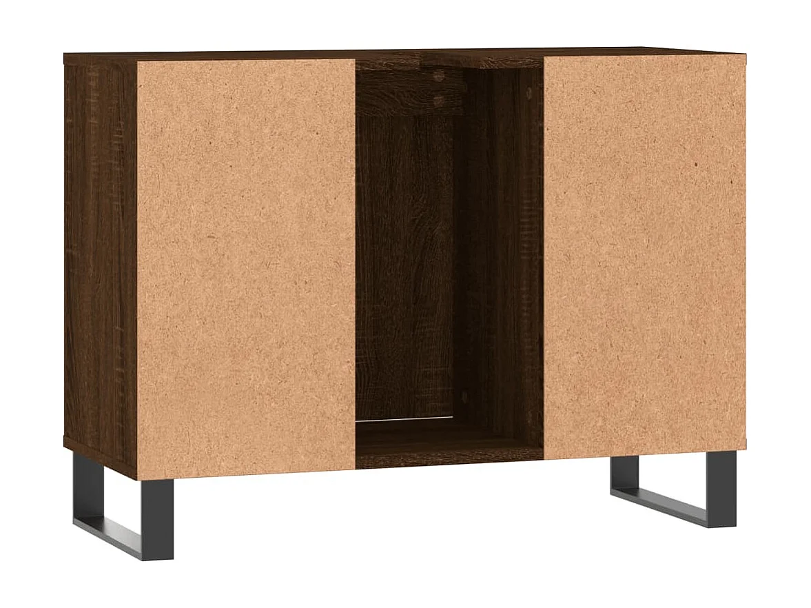 Armoire salle de bain chêne marron 80x33x60 bois d'ingénierie