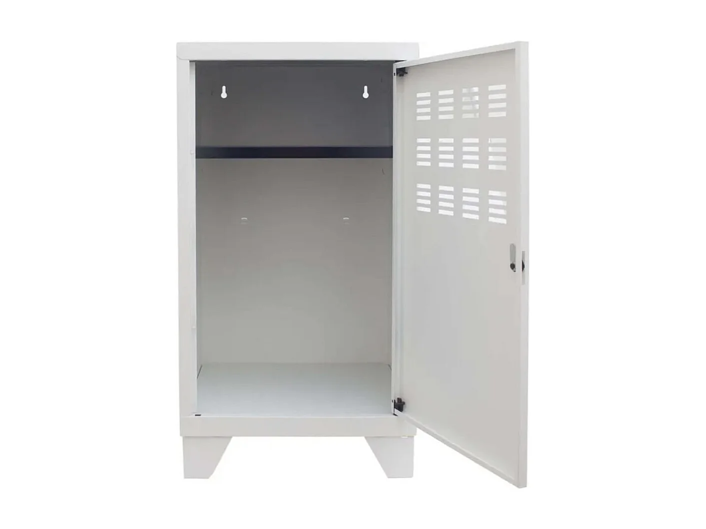 Caier de rangement en métal H 75cm Pikaro 1 porte 1 étagère - Fonctionnalité et élégance-Alu