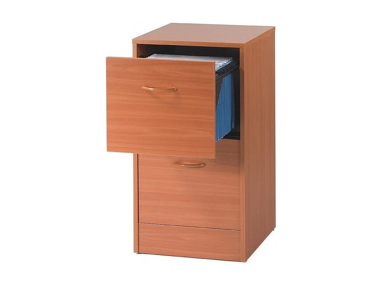 Classeur 2 tiroirs dossiers suspendus merisier Office H77cm