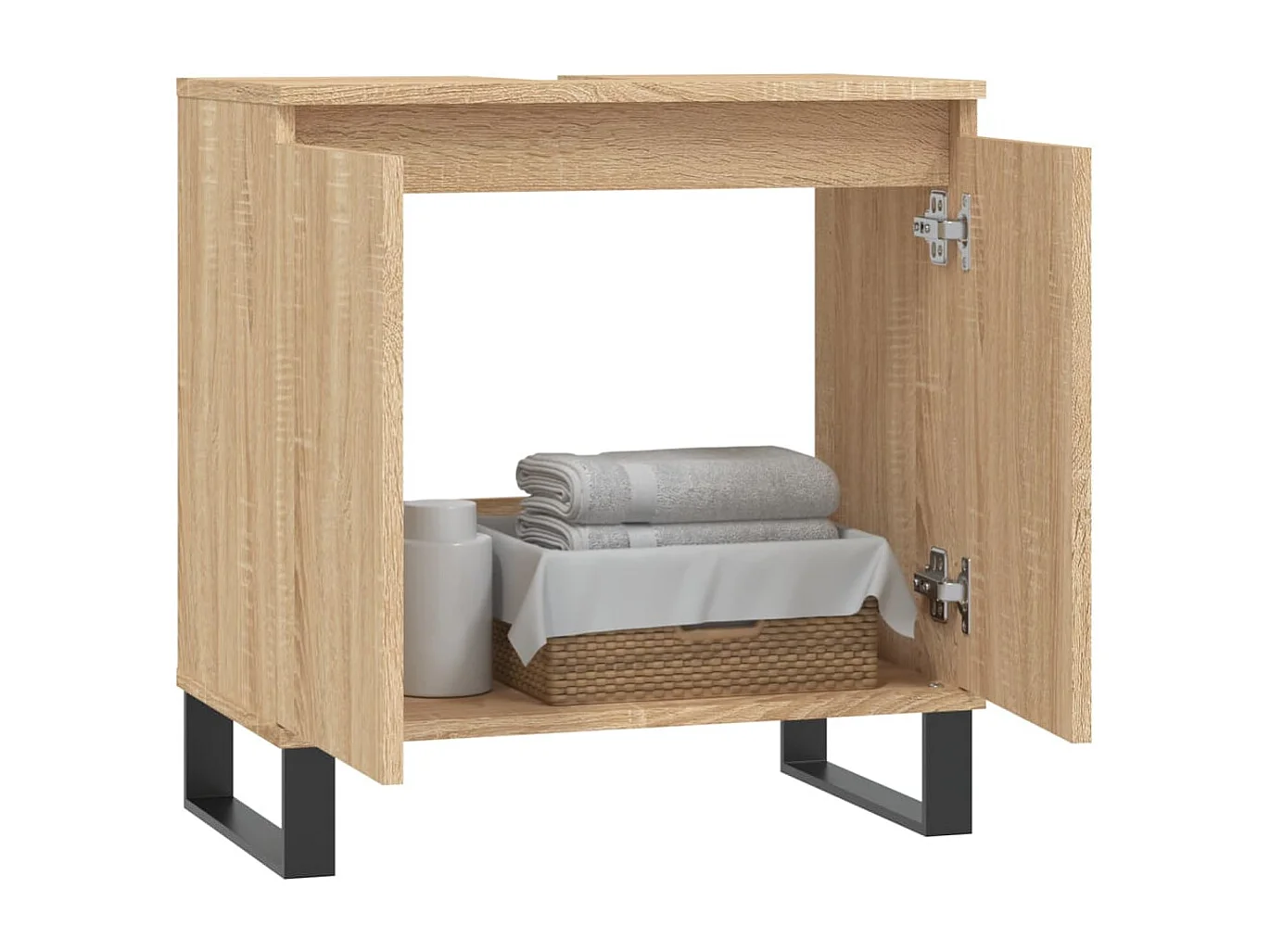 Armoire de bain chêne sonoma 58x33x60 bois d'ingénierie