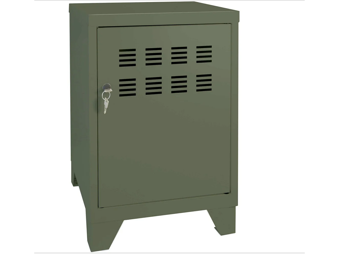 Caier de rangement en métal H 75cm Pikaro 1 porte 1 étagère - Fonctionnalité et élégance-Kaki