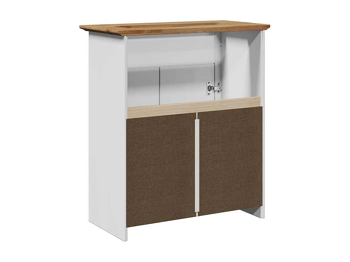 Armoire de lavabo de salle de bain BODO blanc marron 70x35x80