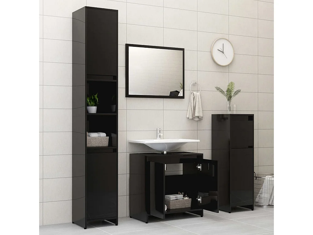 Meuble vasque Noir 60x33x58 2