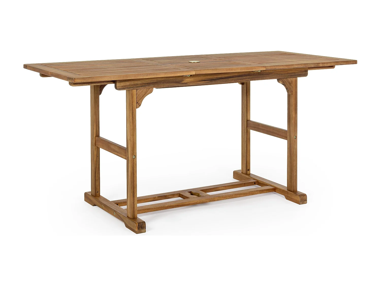 Table rectangulaire d'extérieur à rallonge NOEMI – Bois d’acacia huilé-120 à 160 cm