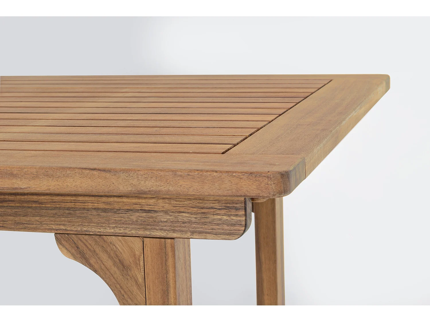 Table rectangulaire d'extérieur à rallonge NOEMI – Bois d’acacia huilé-120 à 160 cm