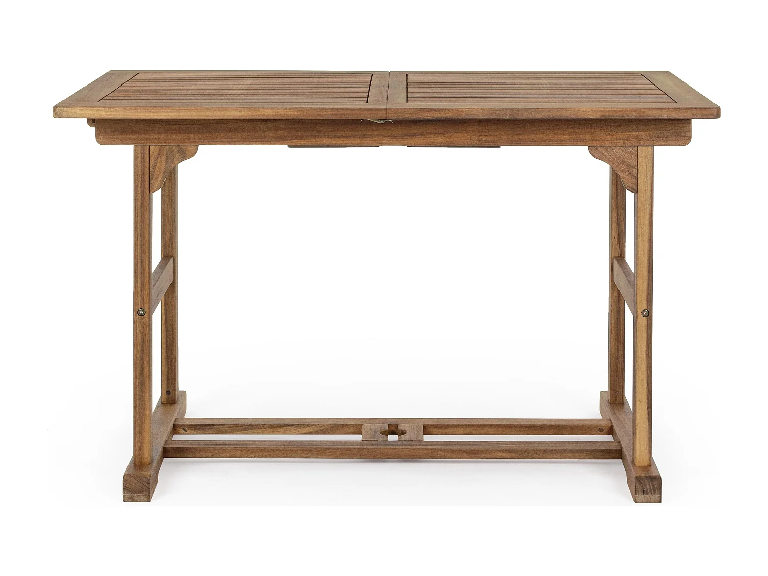 Table rectangulaire d'extérieur à rallonge NOEMI – Bois d’acacia huilé-120 à 160 cm