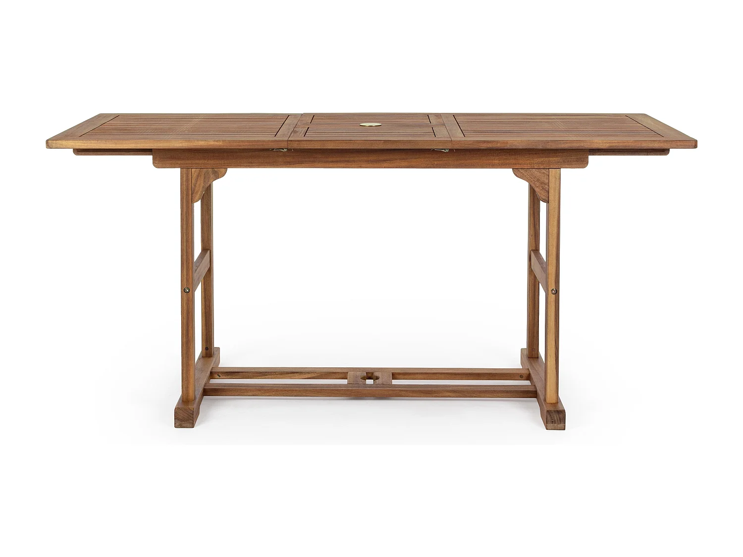 Table rectangulaire d'extérieur à rallonge NOEMI – Bois d’acacia huilé-120 à 160 cm