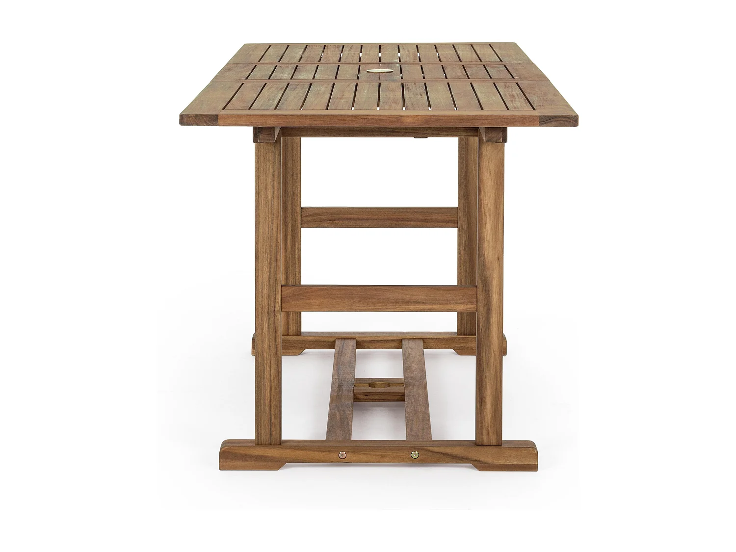 Table rectangulaire d'extérieur à rallonge NOEMI – Bois d’acacia huilé-120 à 160 cm