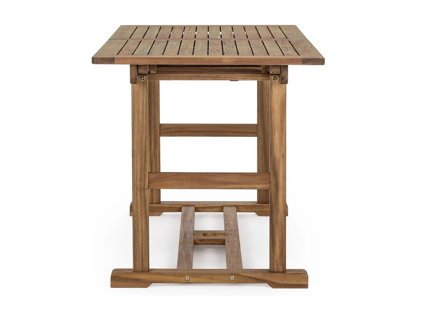 Table rectangulaire d'extérieur à rallonge NOEMI – Bois d’acacia huilé-120 à 160 cm