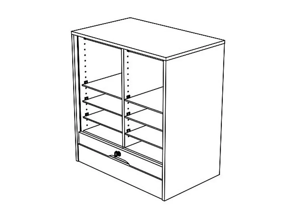 Kantoor kersen gordijn archiefkast 76 cm
