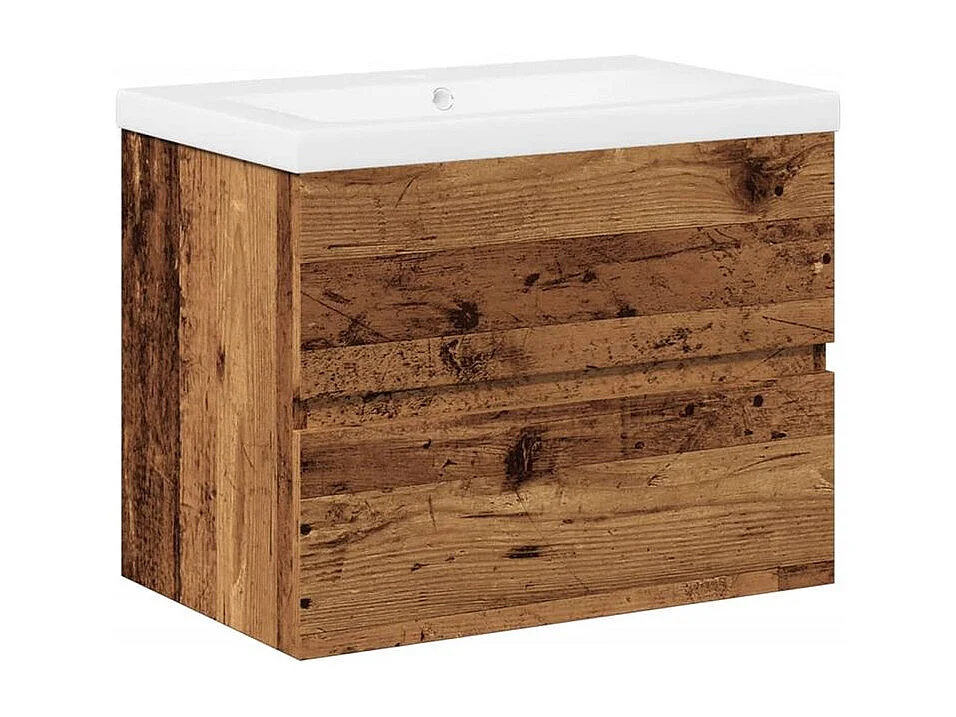 Meuble avec vasque intégrée vieux bois 61x39,5x49