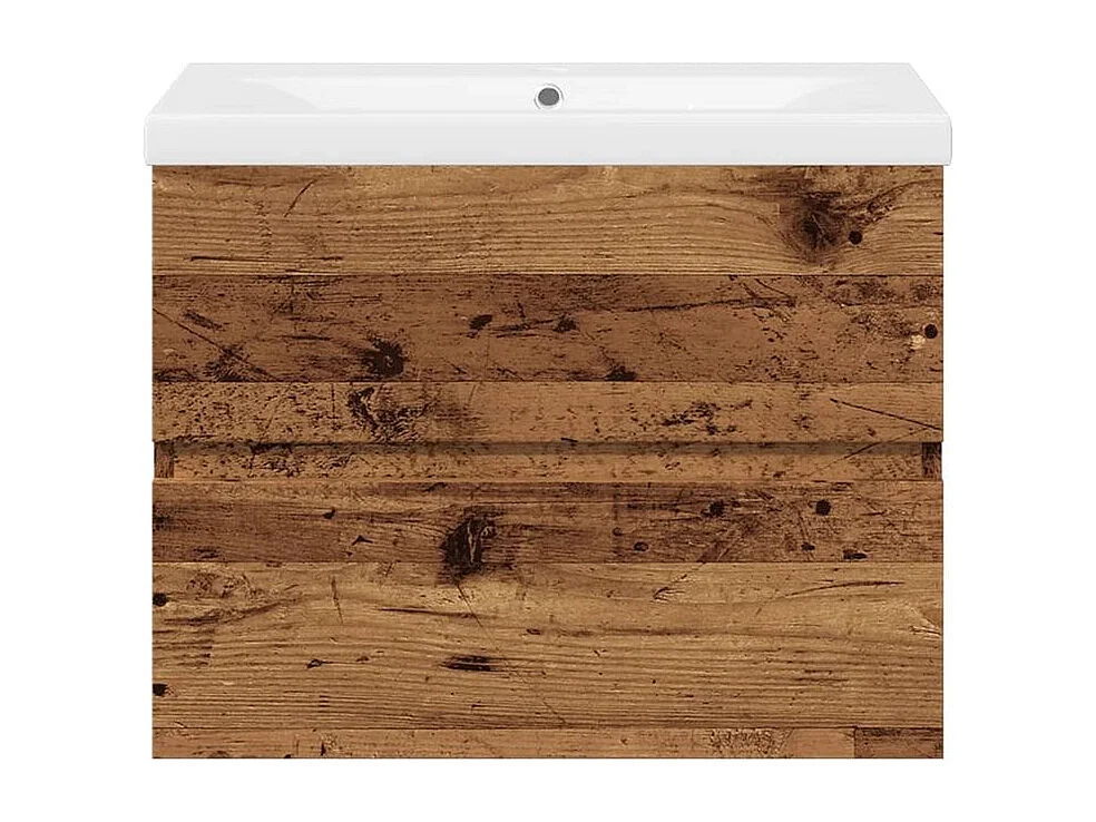 Meuble avec vasque intégrée vieux bois 61x39,5x49