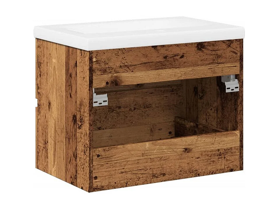 Meuble avec vasque intégrée vieux bois 61x39,5x49