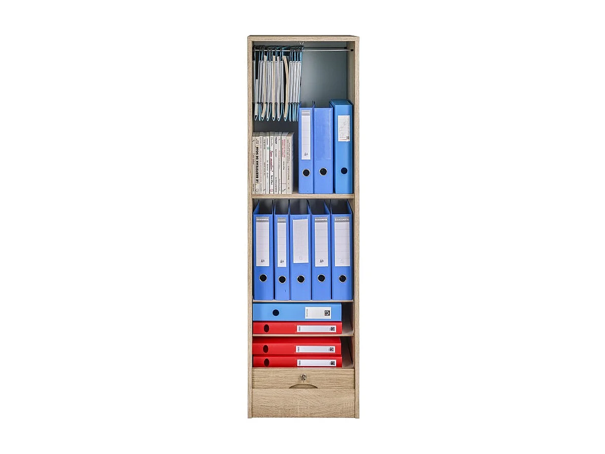 Classeur à rideau chêne naturel Office 140cm