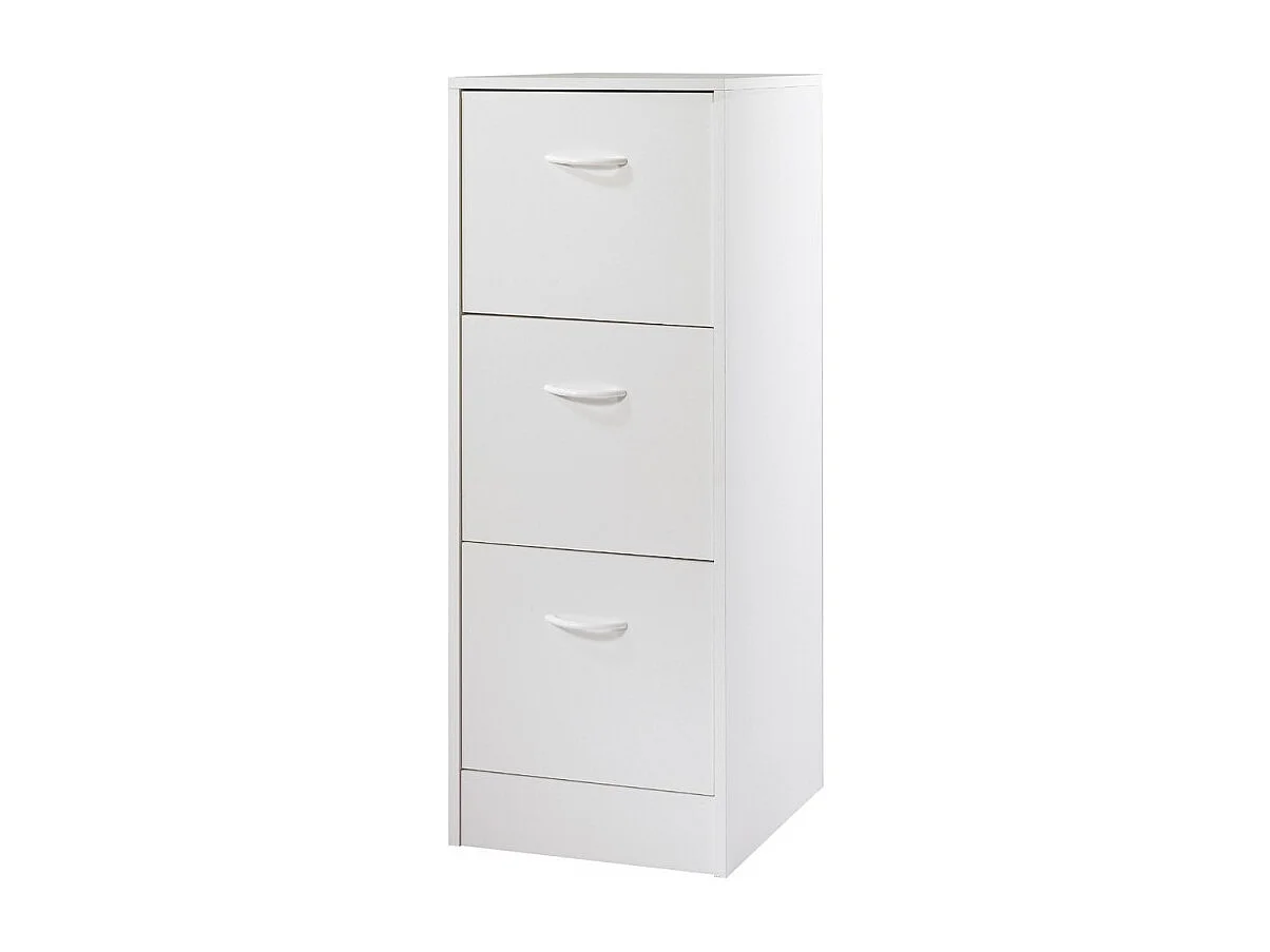 Classeur 3 tiroirs dossiers suspendus blanc Office H109cm