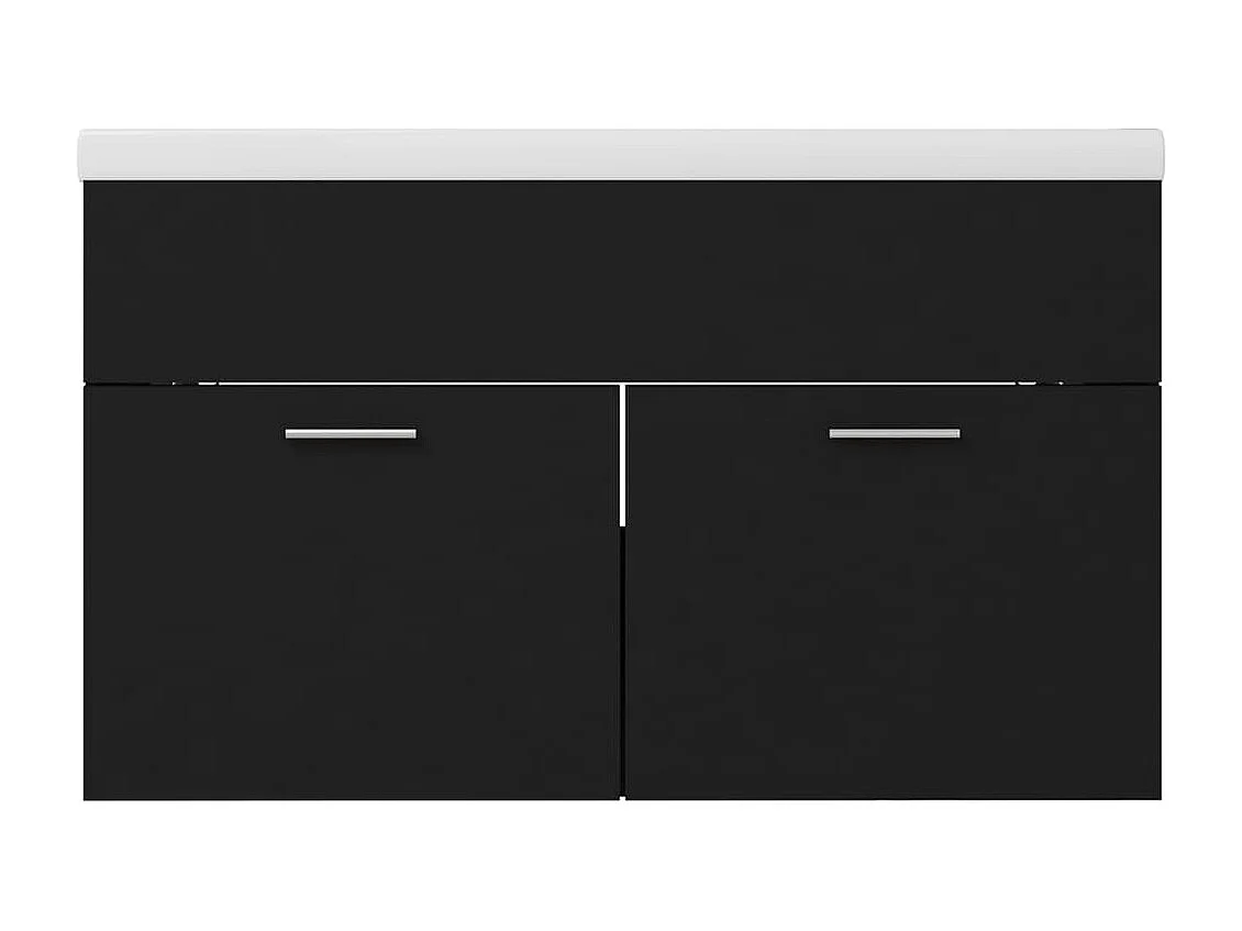 Armoire d'évier avec lavabo intégré Noir 10