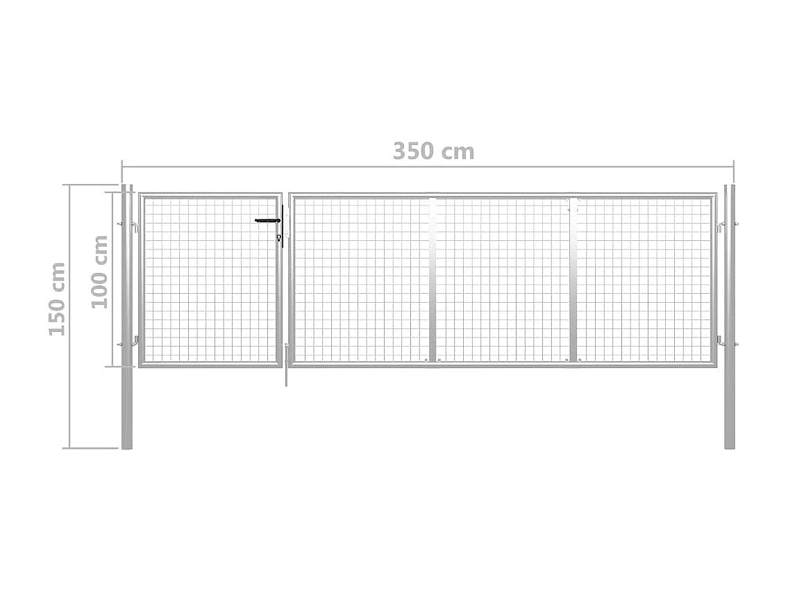 Portillon Acier 350x100 Argenté