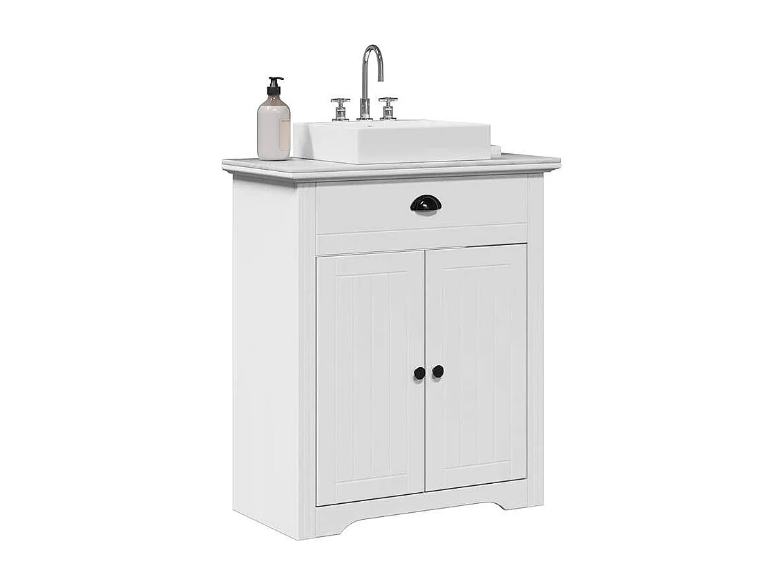 Armoire de lavabo de salle de bain BODO blanc 70x35x80