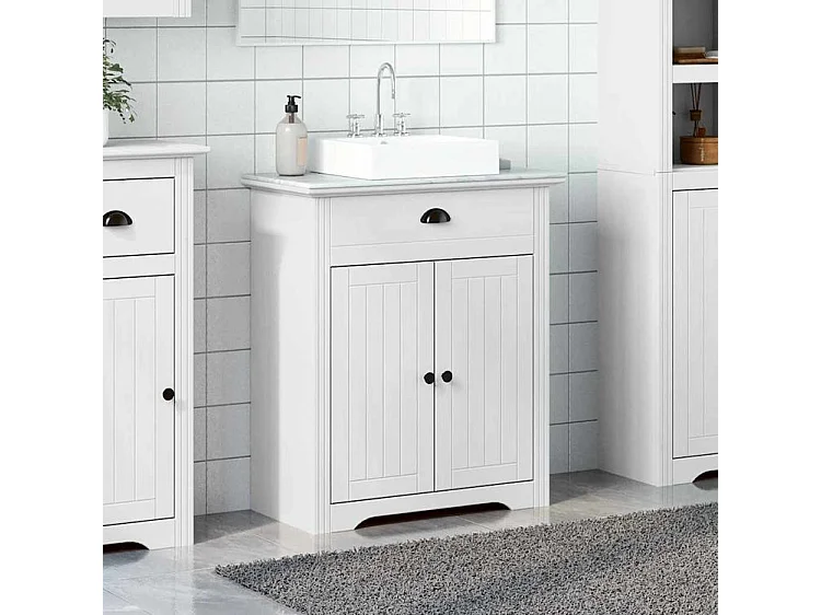 Armoire de lavabo de salle de bain BODO blanc 70x35x80