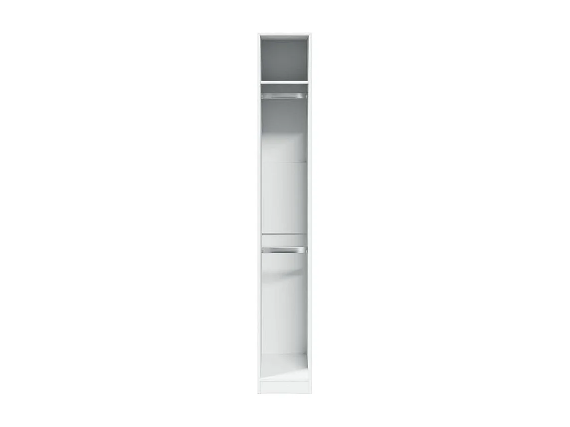 Armoire dressing 2 penderie 1 étagère 30cm - Collection Laker-Blanc