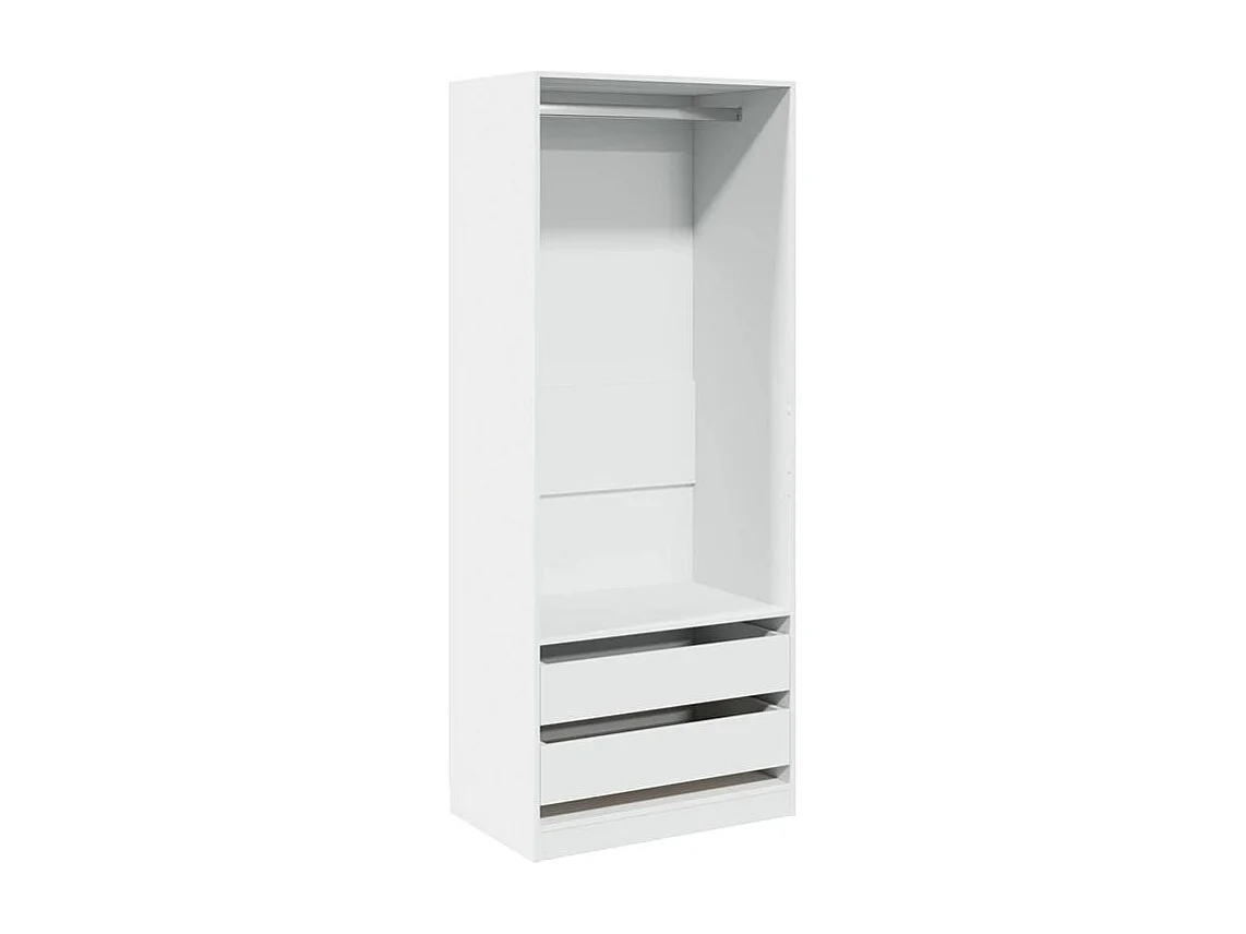 Armoire dressing 1 penderie 2 tiroir 80cm - Collection Kodok-Blanc