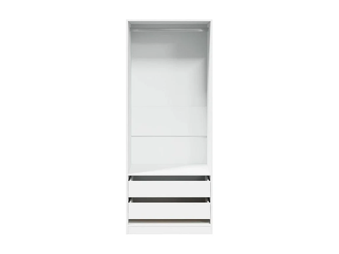 Armoire dressing 1 penderie 2 tiroir 80cm - Collection Kodok-Blanc