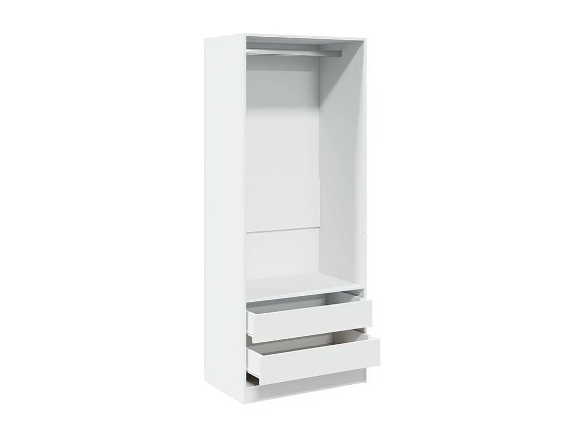 Armoire dressing 1 penderie 2 tiroir 80cm - Collection Kodok-Blanc