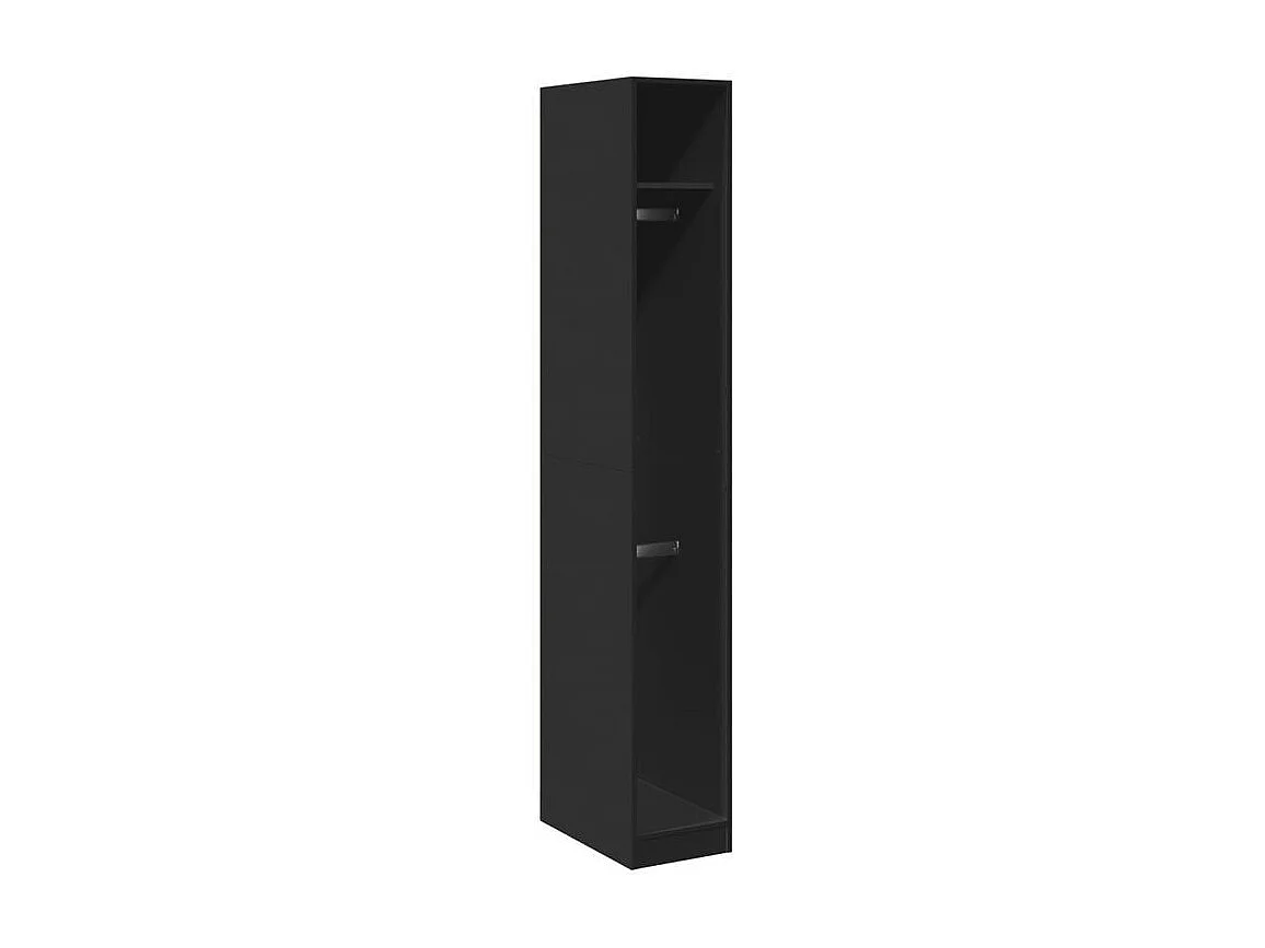 Armoire dressing 2 penderie 1 étagère 30cm - Collection Laker-Noir