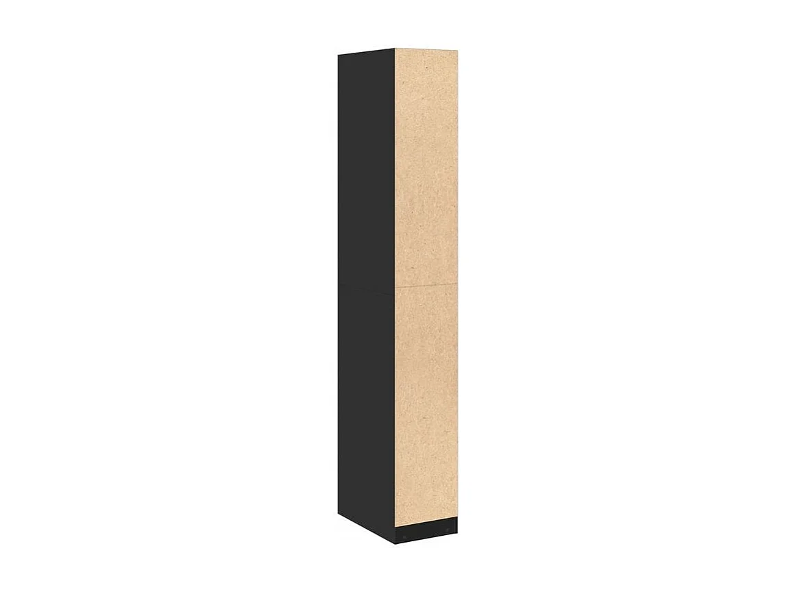 Armoire dressing 2 penderie 1 étagère 30cm - Collection Laker-Noir