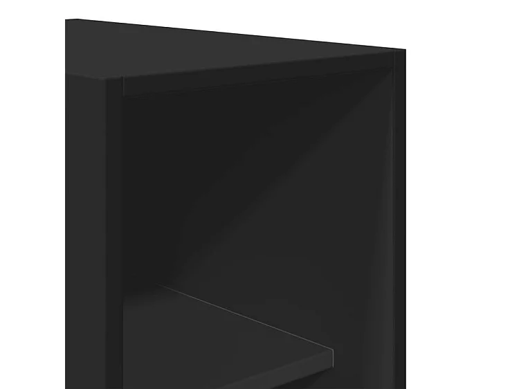 Armoire dressing 2 penderie 1 étagère 30cm - Collection Laker-Noir