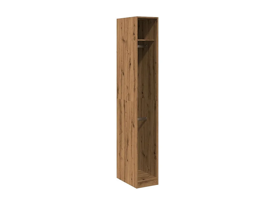 Armoire dressing 2 penderie 1 étagère 30cm - Collection Laker-Marron clair