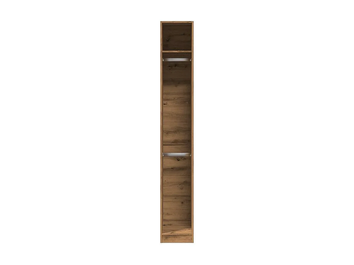 Armoire dressing 2 penderie 1 étagère 30cm - Collection Laker-Marron clair