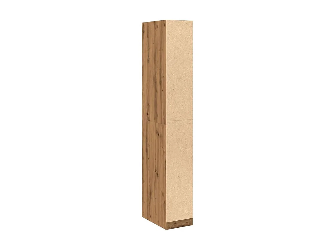 Armoire dressing 2 penderie 1 étagère 30cm - Collection Laker-Marron clair