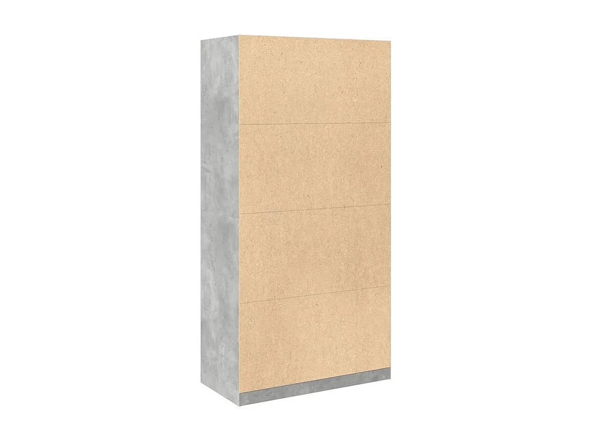 Armoire dressing 2 penderie 2 étagère 100cm - Collection Drazer-Gris béton