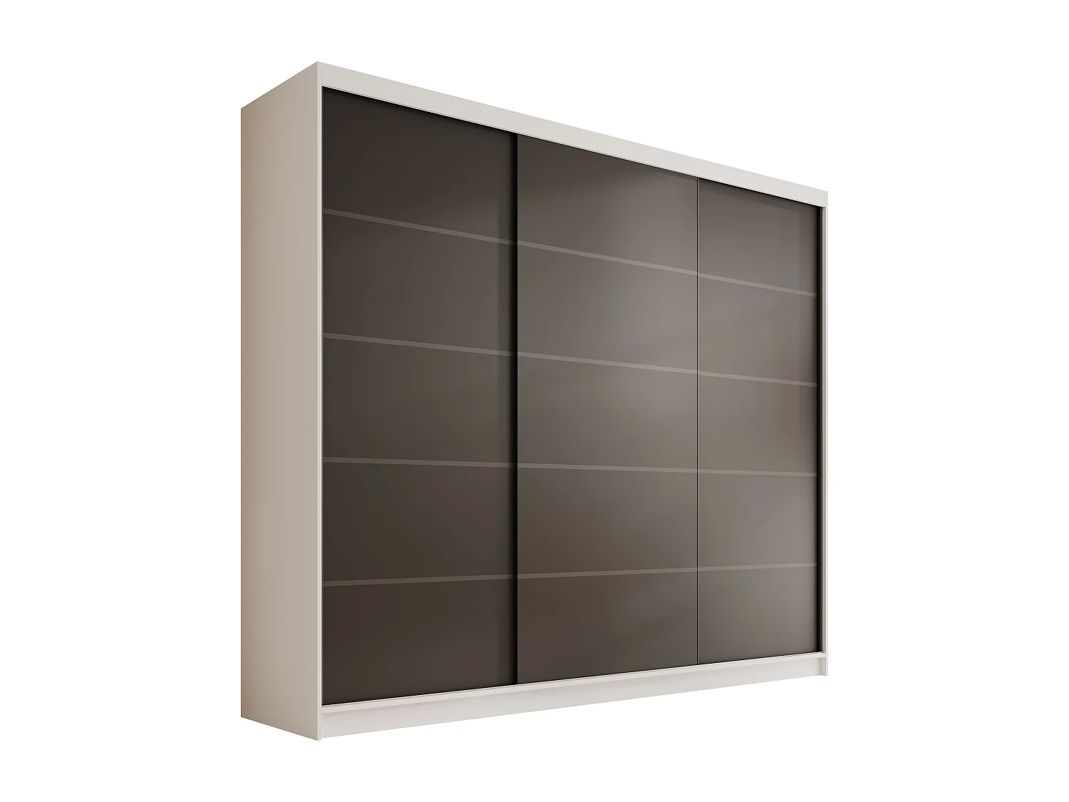Armoire coulissante 3 portes ANLY 250cm – Grand dressing moderne et fonctionne-Blanc/Noir