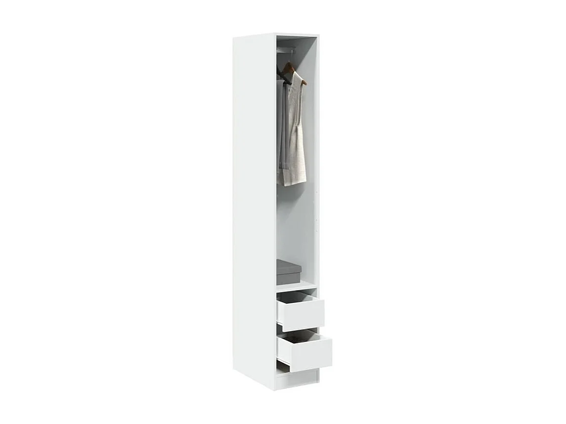 Armoire dressing 1 penderie 2 tiroir 30cm - Collection Kodok-Blanc