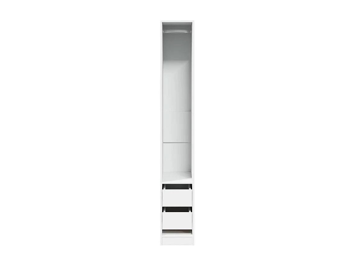 Armoire dressing 1 penderie 2 tiroir 30cm - Collection Kodok-Blanc