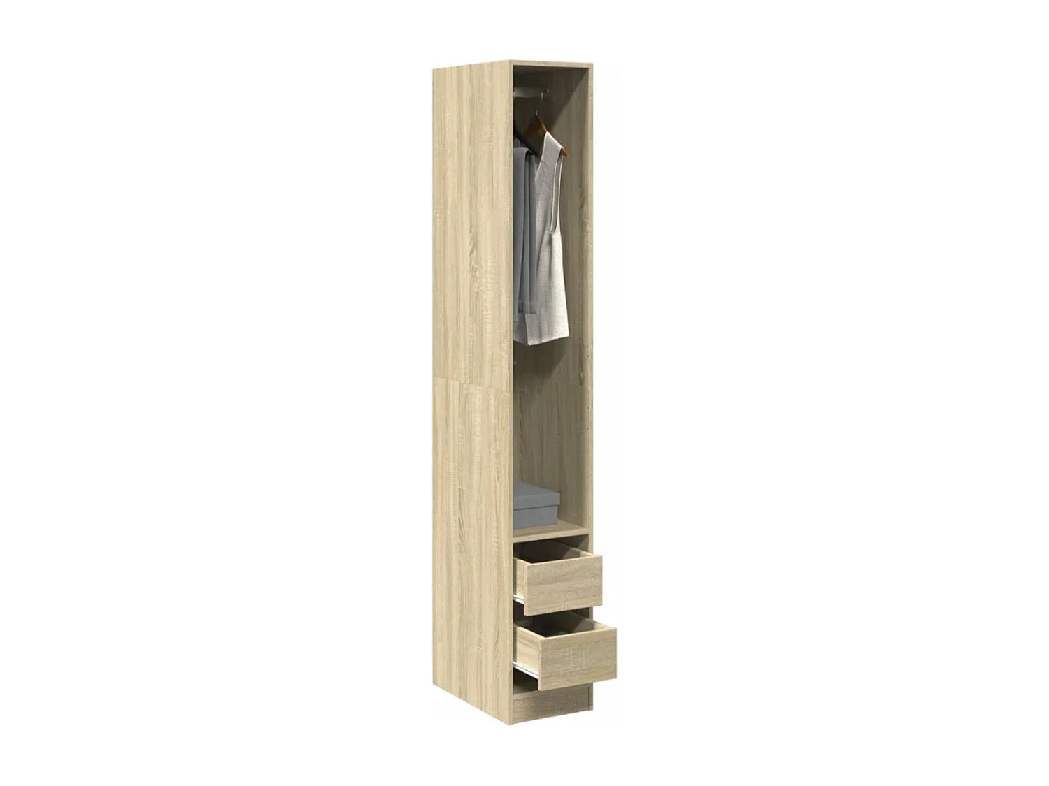 Armoire dressing 1 penderie 2 tiroir 30cm - Collection Kodok-Blanc