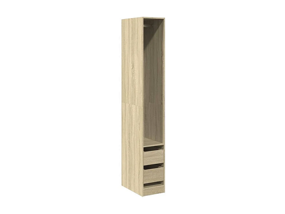 Armoire dressing 1 penderie 2 tiroir 30cm - Collection Kodok-Blanc