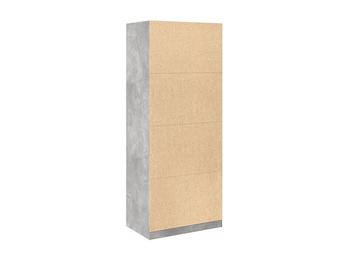 Armoire dressing 2 penderie 1 étagère 80cm - Collection Laker-Gris béton