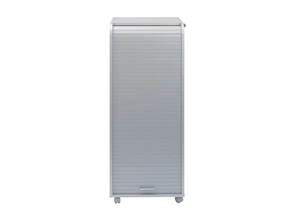 Grand caisson à rideau sur roulettes 3 tiroirs gris Orga 108cm