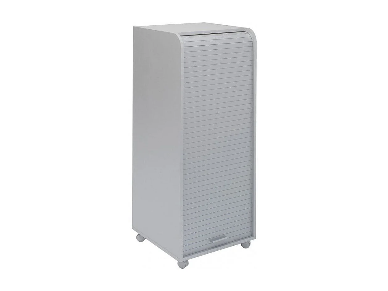 Grand caisson à rideau sur roulettes 3 tiroirs gris Orga 108cm
