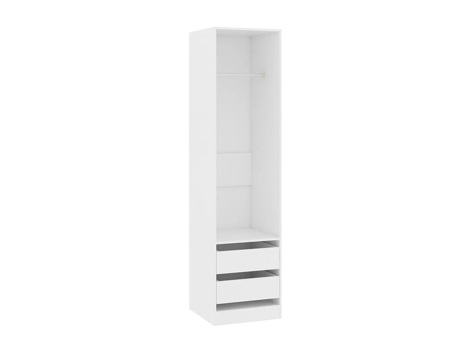 Armoire dressing 1 penderie 2 tiroir 50cm - Collection Kodok-Marron clair