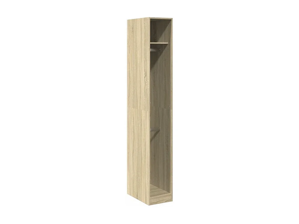 Armoire dressing 2 penderie 1 étagère 30cm - Collection Laker-Chêne clair