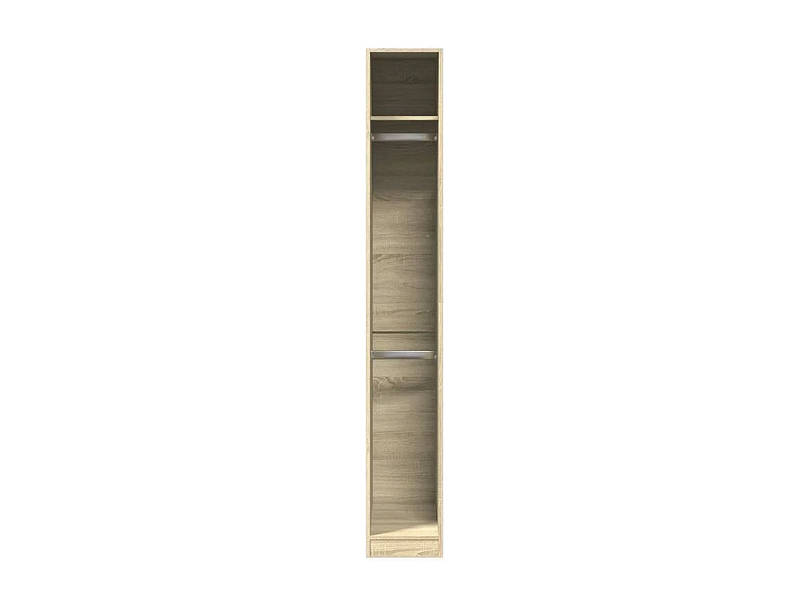 Armoire dressing 2 penderie 1 étagère 30cm - Collection Laker-Chêne clair