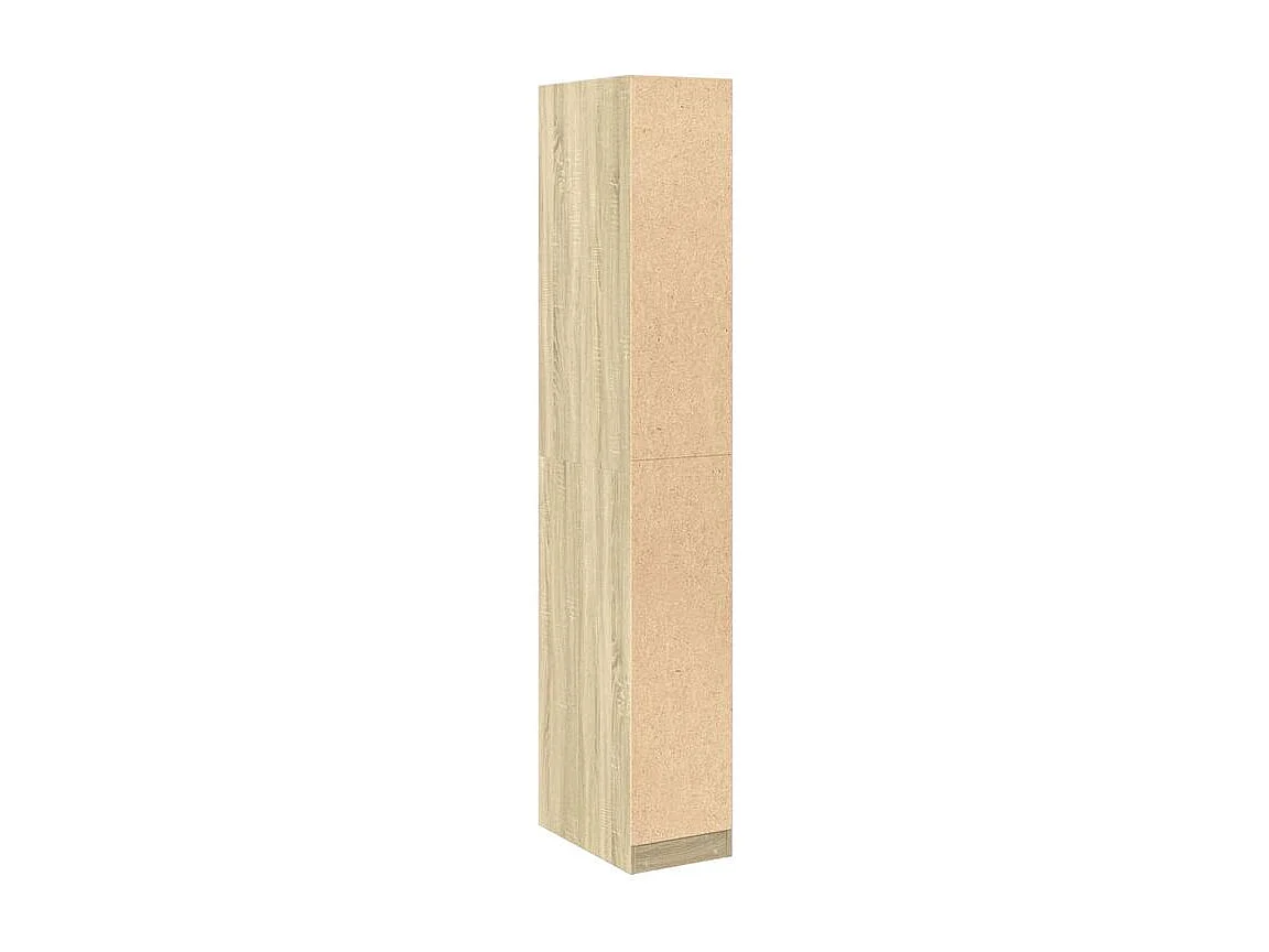 Armoire dressing 2 penderie 1 étagère 30cm - Collection Laker-Chêne clair