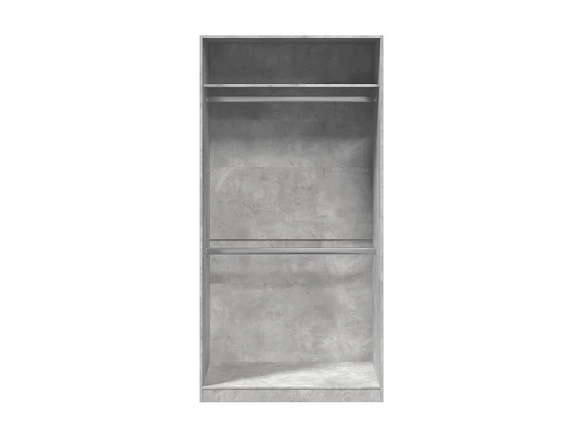 Armoire dressing 2 penderie 1 étagère 100cm - Collection Laker-Gris béton