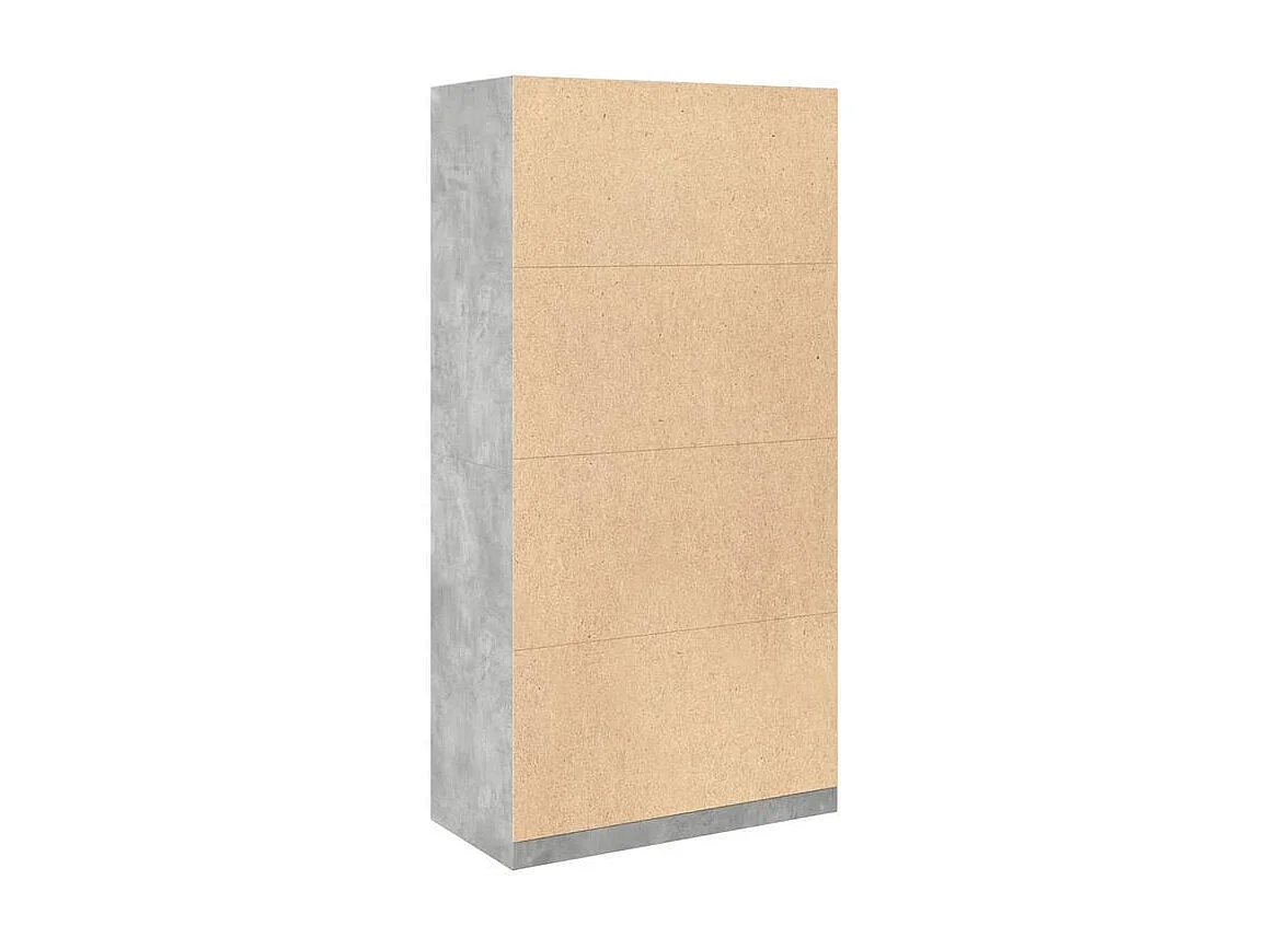Armoire dressing 2 penderie 1 étagère 100cm - Collection Laker-Gris béton