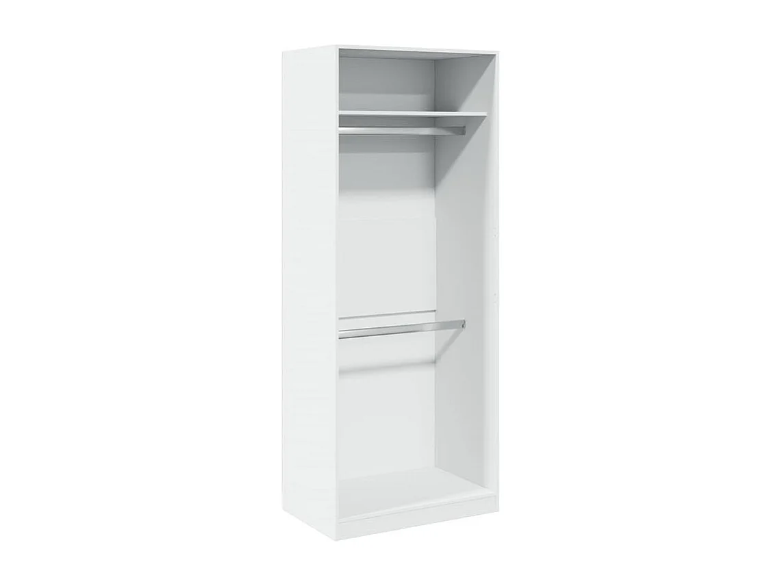 Armoire dressing 2 penderie 1 étagère 80cm - Collection Laker-Blanc