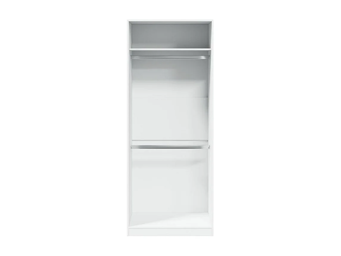 Armoire dressing 2 penderie 1 étagère 80cm - Collection Laker-Blanc